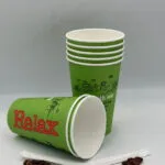 Pahare cafea carton 12oz Relax verde